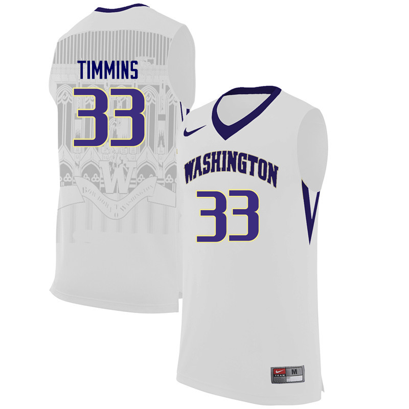 Men Washington Huskies #33 Sam Timmins College Basketball Jerseys Sale-White